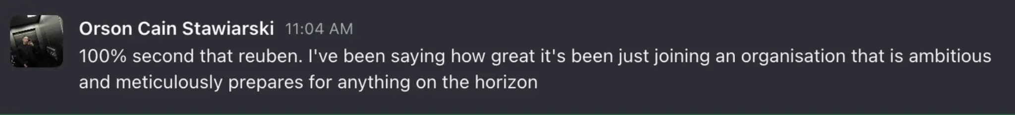 SDR testimonial from Orson Stawiarski SDR testimonial from Orson Stawiarski